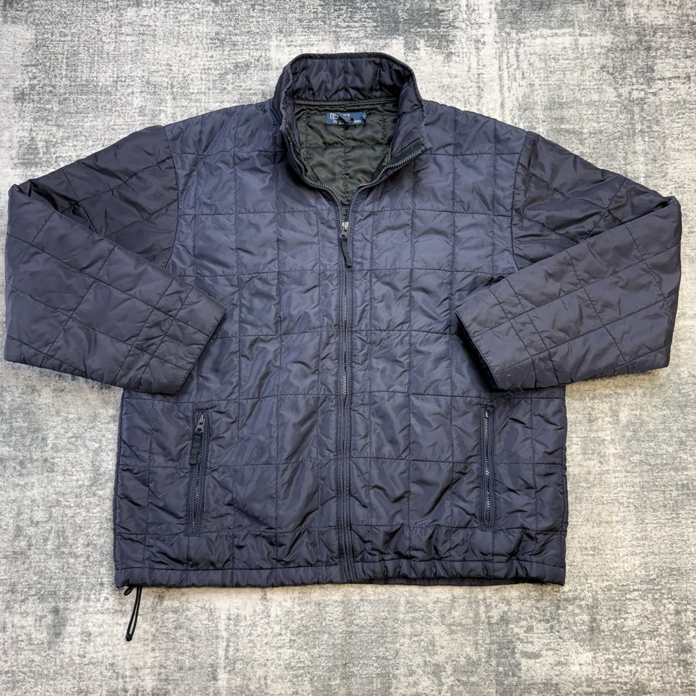 VTG‎ Polo Ralph Lauren Jacket Mens XL Navy Blue Quilted Windbreaker Bomber 90s